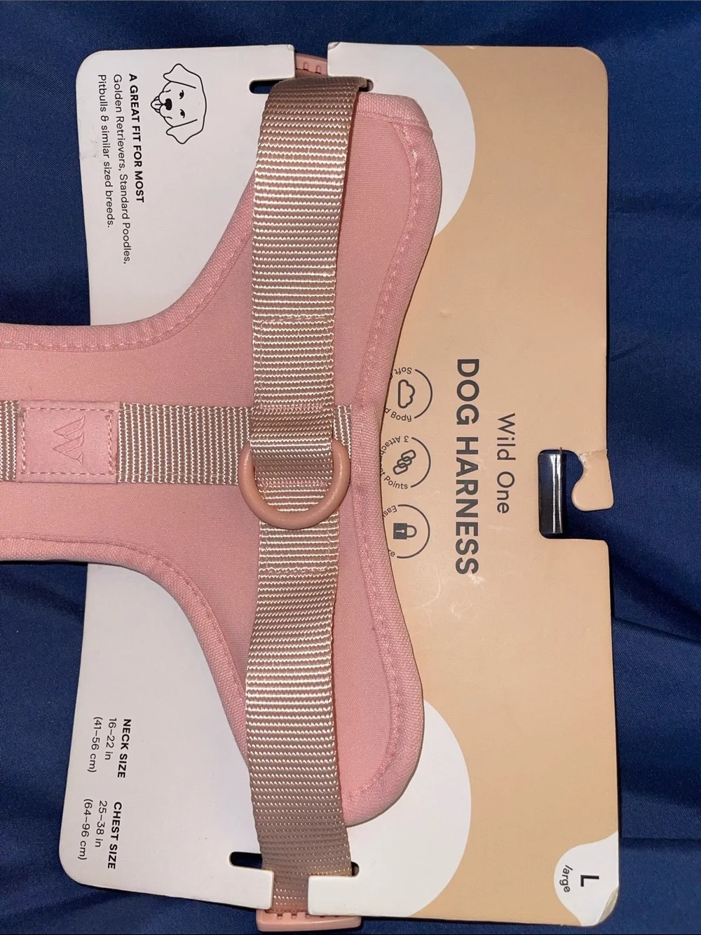 Wild One - Pink Padded Dog Harness - Large